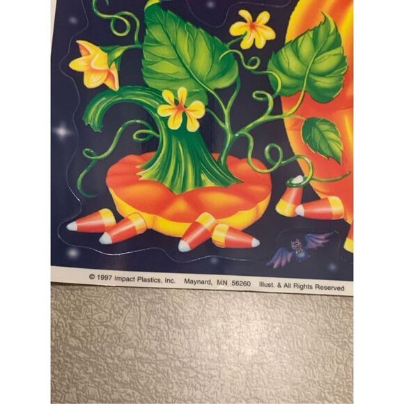 Halloween Window Clings Vintage Ghost Jack O Lantern Lot of Unused 3 Sheets 1997 - Picture 4 of 6